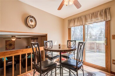 Eat-in Kitchen area with slider to deck.