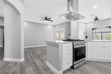 View from Entry to kitchen & living room