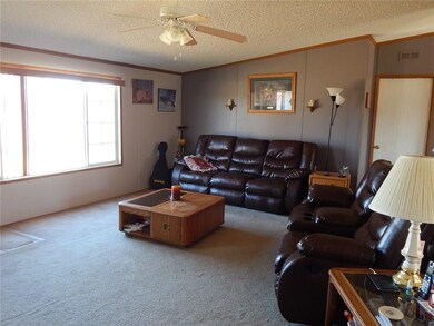 Generous sized living room with vaulted ceiling is