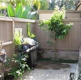 Nice patio with high walls for privacy