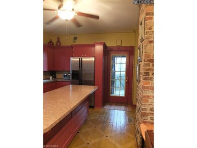 Hardwood floors in the kitchen.