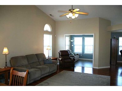 Great Room. The great room also features high-end laminate flooring that connects through the office, dining room, and hallways.