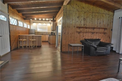 Open concept kitchen and living