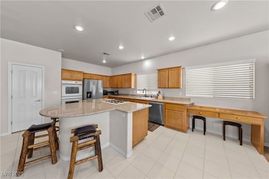 Ample granite countertop space and natural light i