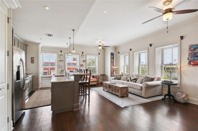 Spacious living and kitchen space with a great vie
