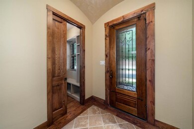 CUSTOM FRONT DOOR WITH RIBBED GLASS