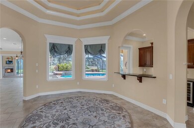 Wet bar to right of formal living area