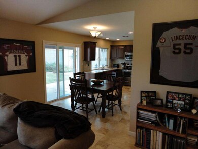 View into kitchen