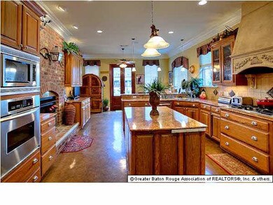 Beautiful kitchen features not only designer slab 