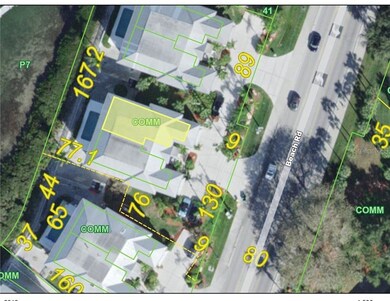 Aerial view of the unit outlined in yellow.