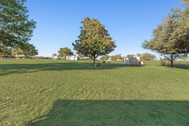 View of grassy yard with a storage shed