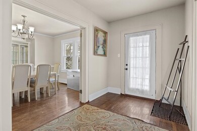 The main entry to the home separates the living fr
