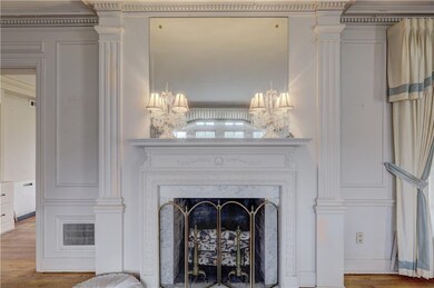 Beautiful gas log fireplace.