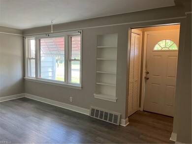 Front door and living room