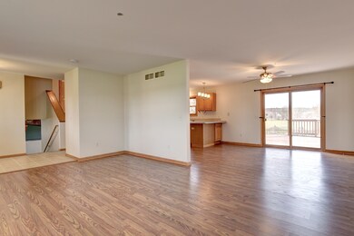 Spacious and open living room and kitchen area