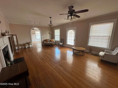 downstairs