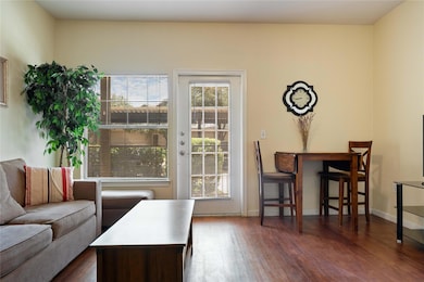 Living room with room for a small dining table
