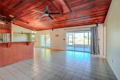 Unfurnished living room with light tile patterned
