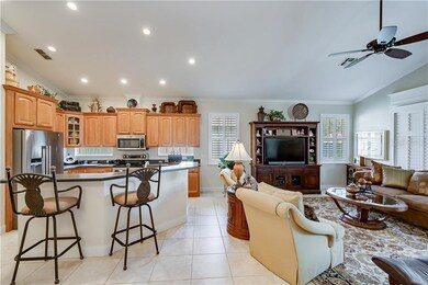 Breakfast bar and living area