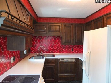 Fully applianced kitchen.