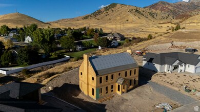 View of mountain background with nearby suburban area