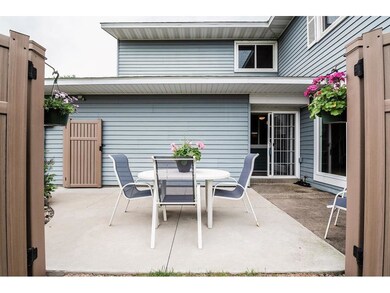 This view of the patio shows the sliding glass doo
