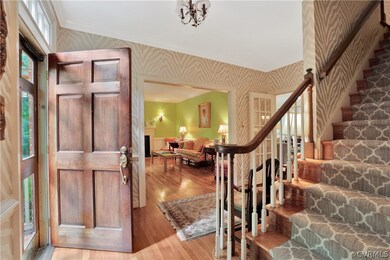 View of living room from hall entrance