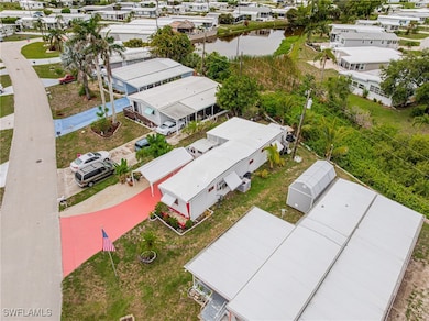 Aerial view of residential area featuring a nearby