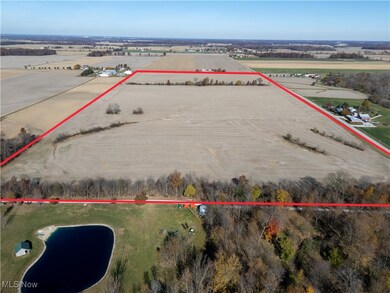 Overview of rural landscape with property boundaries highlighted