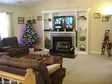 Living Room. Large Family/Great Room with Built-in Shelves