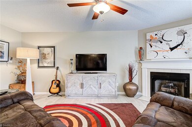 Living Room with gas logs.