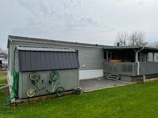 Side view with shed
