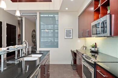 Looking towards the master bedroom with double-sli