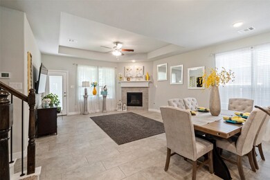 Flows seamlessly to living room with gas fireplace