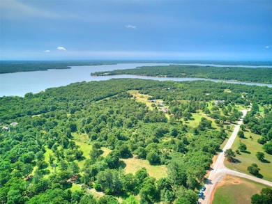 Drone / aerial view of a large body of water and a heavily wooded area