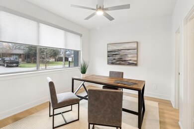 1st floor Office area featuring light wood-style f