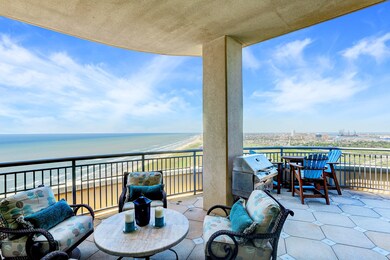 Spacious beachfront balcony includes a stainless s