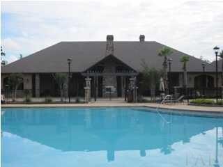 Back view of lodge and pool