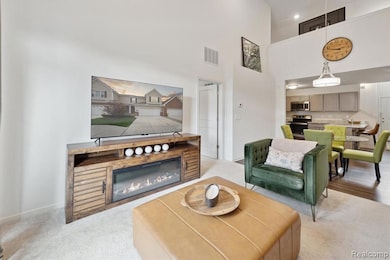 Vaulted ceilings in the spacious living room.