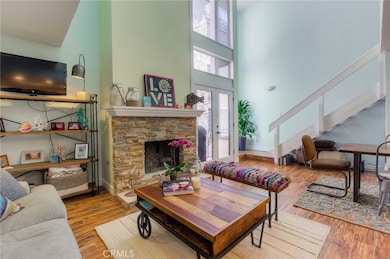 Living room with fireplace