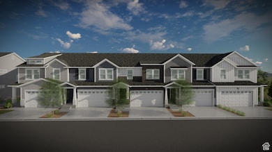 View of front of home featuring board and batten siding, driveway, a residential view, and a garage
