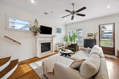 Light and bright the open-concept first floor has