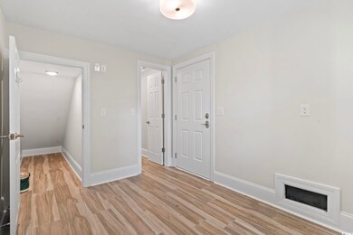 Interior space with light wood finished floors and