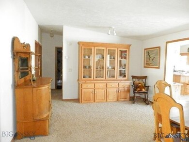 Hutch next to rocking chair is built in