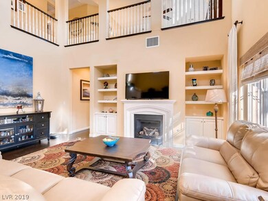 Glamorous Living Room with Built-in Cabinets Shelv