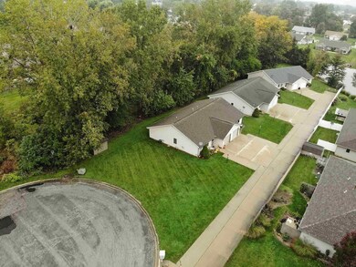 Aerial view toward pond.