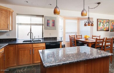 Kitchen eating area and island