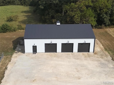 View of detached garage