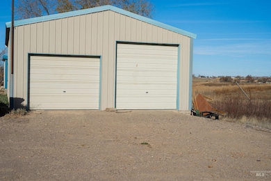 View of detached garage
