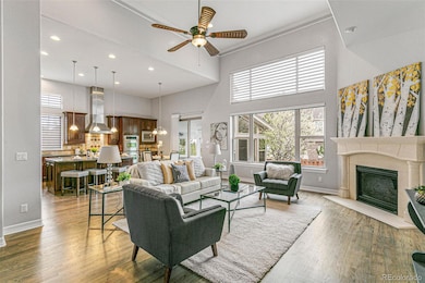 Adjoining kitchen and family room